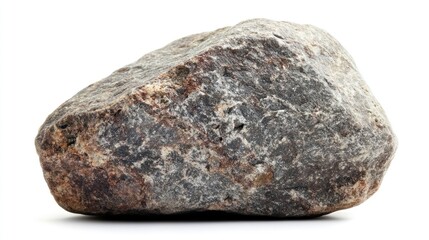 Close-up of a rough, irregular, gray and brown stone.