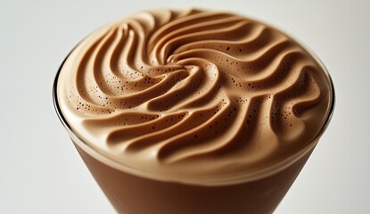 Close-up of Chocolate Drink Foam Art