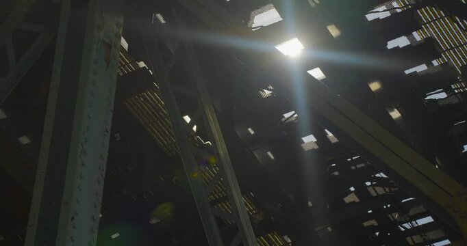 Elevated Subway Tracks from Below