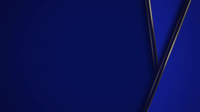 Abstract simple royal blue and gold background video, looping animation