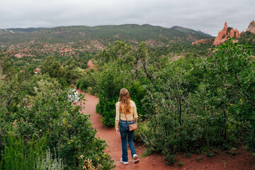 Fototapeta premium mountain hike on cloudy day
