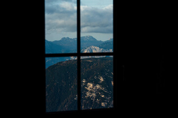 View from the window on amazing countryside during the sunny day