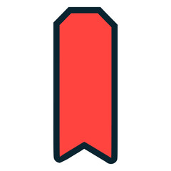 red bookmark tag flat color vector illustration template design