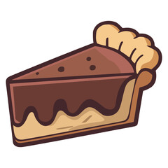 chocolate pie sweet snack food yummy flat color vector illustration template design