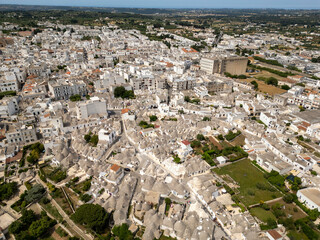 Obraz premium Aerial image of the historic town of Alberobello, Italy