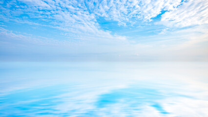 Blue sky and white clouds. cloudscape reflection for use as background or backdrop.