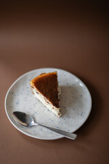 Homemade cheesecake with a smooth, velvety texture