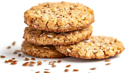 coconut cookies with white flax seeds and honey