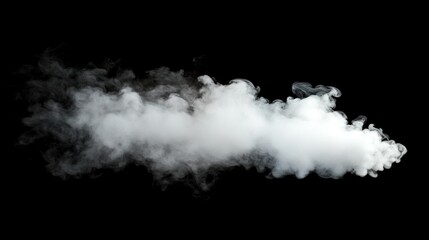 "Abstract white smoke on a black background, the texture of a white smoky fog isolated on a dark backdrop for design with copy space. Cloud of fumes, minimalist, aerial perspective"