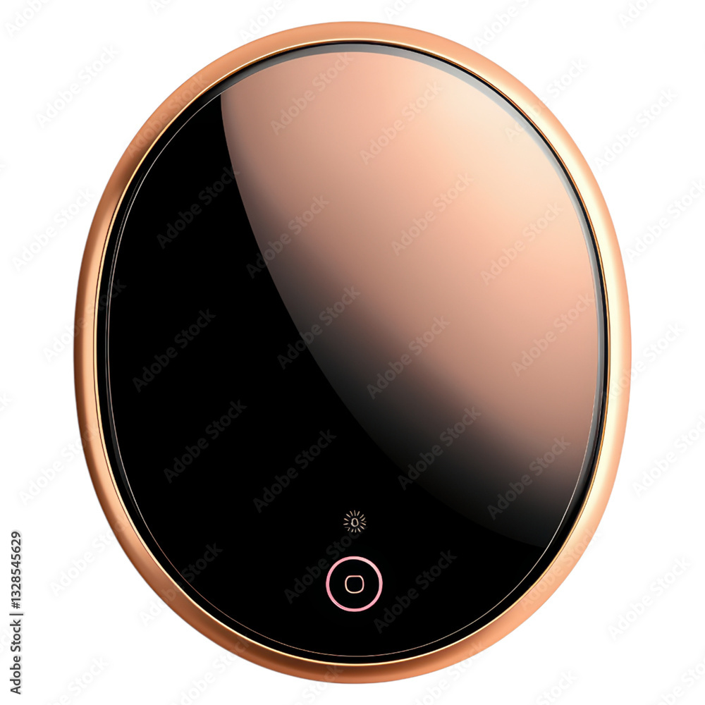 Poster modern smart thermostat for energy efficient home technology displaying smart features, isolated on 