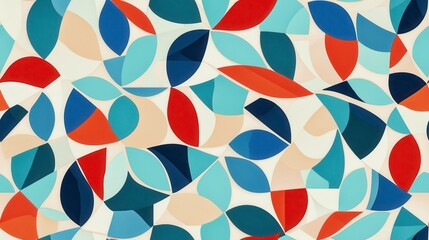 Colorful Abstract Shapes in a Vibrant Design with Curves and Lines