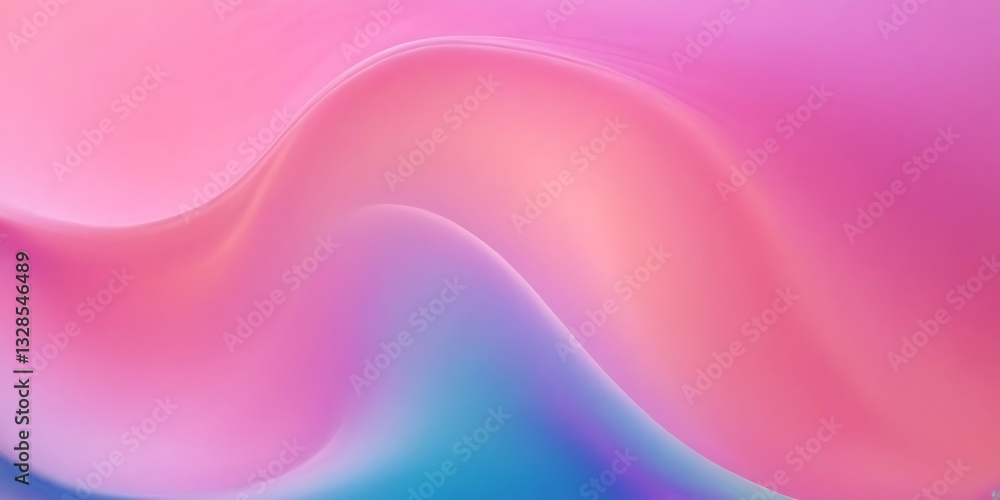 Poster fluid abstract image with vibrant colors in a smooth, flowing style on a soft gradient background. v