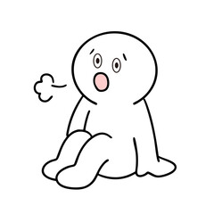 ため息をついて座り込んでしまった棒人間