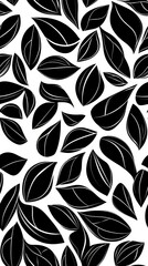 Black and White Leaf Pattern Design for Modern Backgrounds