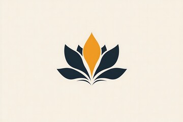 Fototapeta premium Abstract floral design with a leaf illustration in a nature-inspired style.