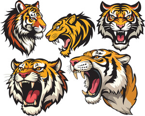 Tiger Head Premium Vector Illustration Bundle