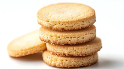 Homemade shortbread cookies close-up isolated