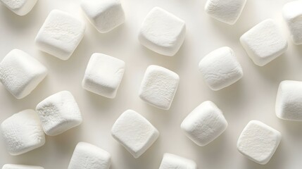 marshmallows on white background