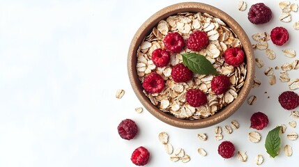 oat flakes isolated on white background