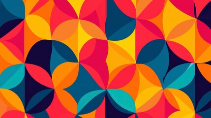 Fototapeta premium Vibrant Geometric Pattern with Bold Colors and Dynamic Shapes
