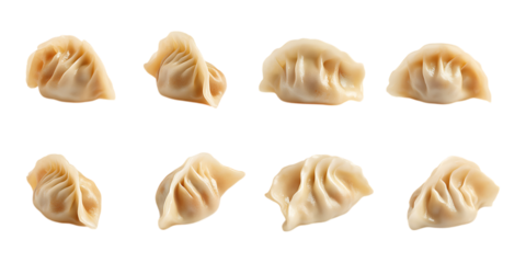 Pack Dumpling Set Against Transparent Background for Asian Cuisine Branding, Food Promotion, or Restaurant Design