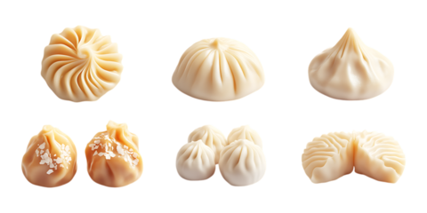 Pack Dumpling Set Against Transparent Background for Asian Cuisine Branding, Food Promotion, or Restaurant Design