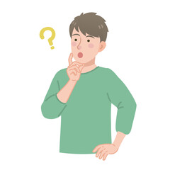 疑問に思う男性