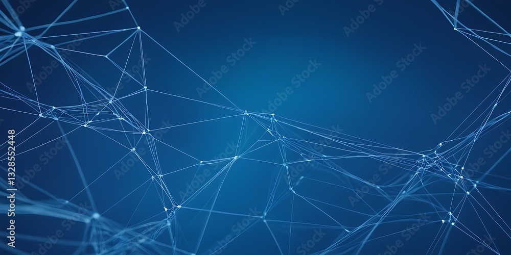 Poster abstract blue background with connecting dots and lines. plexus effect. abstract science geometrical
