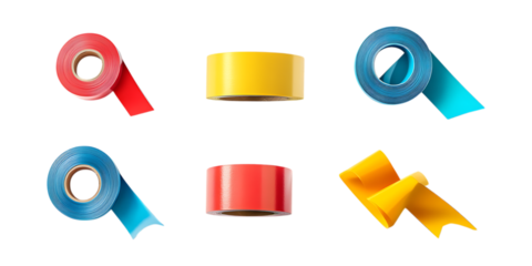 Pack Duct Tape Set Against Transparent Background for Repair Branding, Utility Promotion, or DIY Project Design