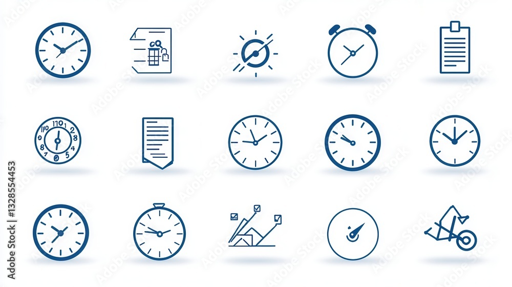 Poster this image showcases a collection of modern minimalist line icons that depict different aspects of d
