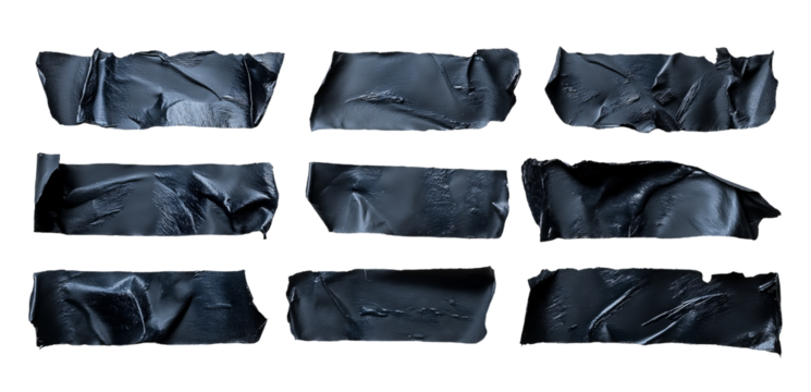 adhesive tape texture black scotch plastic, adhesive tape, repair duct tape pieces for collage isolated white background