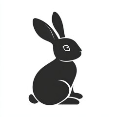 Obraz premium Cute vector bunny illustration with pink ears and a carrot