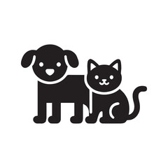 black cat and dog icon