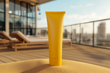 Minimalist Cosmetic Tube Mockup in Natural Setting