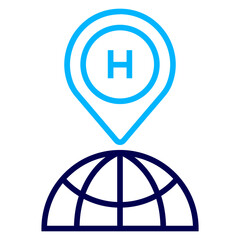 Hospital Place Outline Color icon