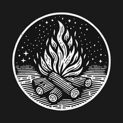 Fire Engrave logo icon design illustration template