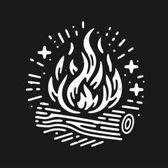 Fire Engrave logo icon design illustration template
