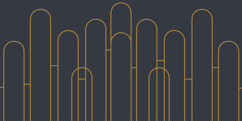 Seamless geometric pattern on paper texture. Art Deco background vector illustration