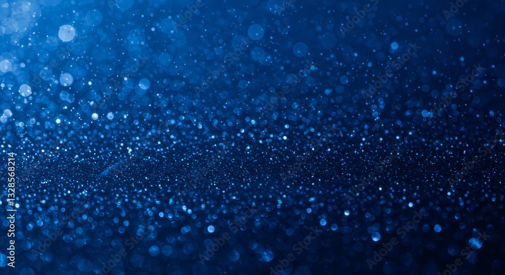 Poster glowing blue abstract background with bright light and bokeh effect