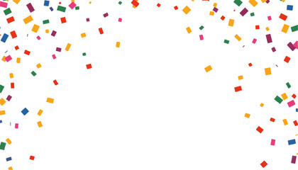 Colorful confetti on white background