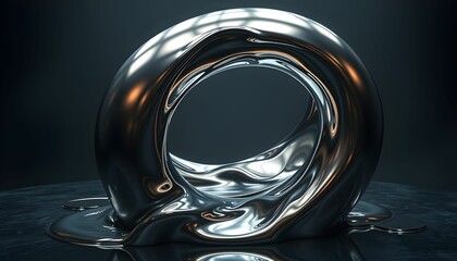 Liquid Metal Abstract Form: A Study in Reflective Surfaces and Fluid Dynamics