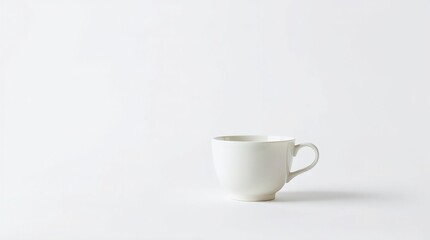 Fototapeta premium Simple White Cup on Plain Background for Minimalist Design