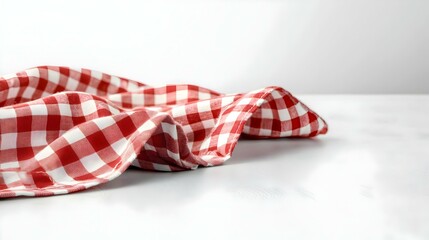 Obraz premium Red checkered kitchen table picnic cloth