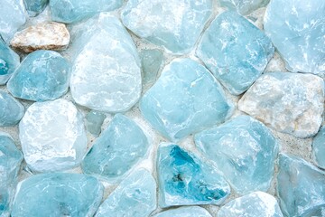 Obraz premium Studying Light Blue and White Stone Surface Close Up View