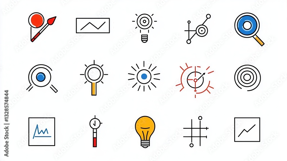 Poster this image showcases a collection of 15 clean and concise outline icons each representing various co