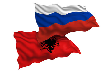 Russia and Albania Friendship Flags Diplomatic Relations of Two countries, Sports competition