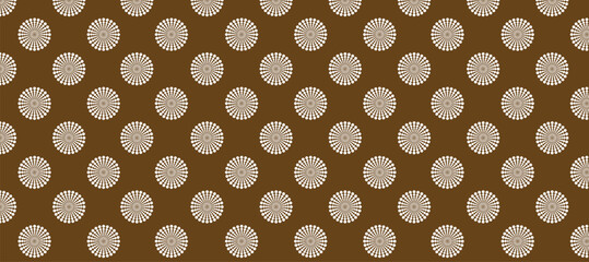 Brown background and white polka dot vector seamless pattern with circles