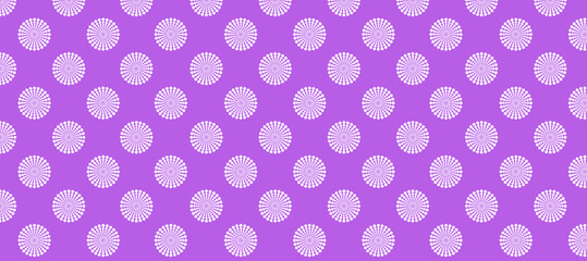 Violet background and white polka dot vector seamless pattern with circles
