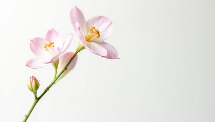 Obraz premium Delicate flower stem isolated on white background, plant, flowers