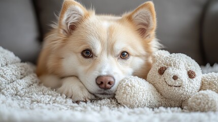 Fototapeta premium whole-body-lens,dog,white and no background --ar 16:9 --stylize 500 --v 6.1 Job ID: 440eab90-6808-4d38-87e5-a38da2a67709